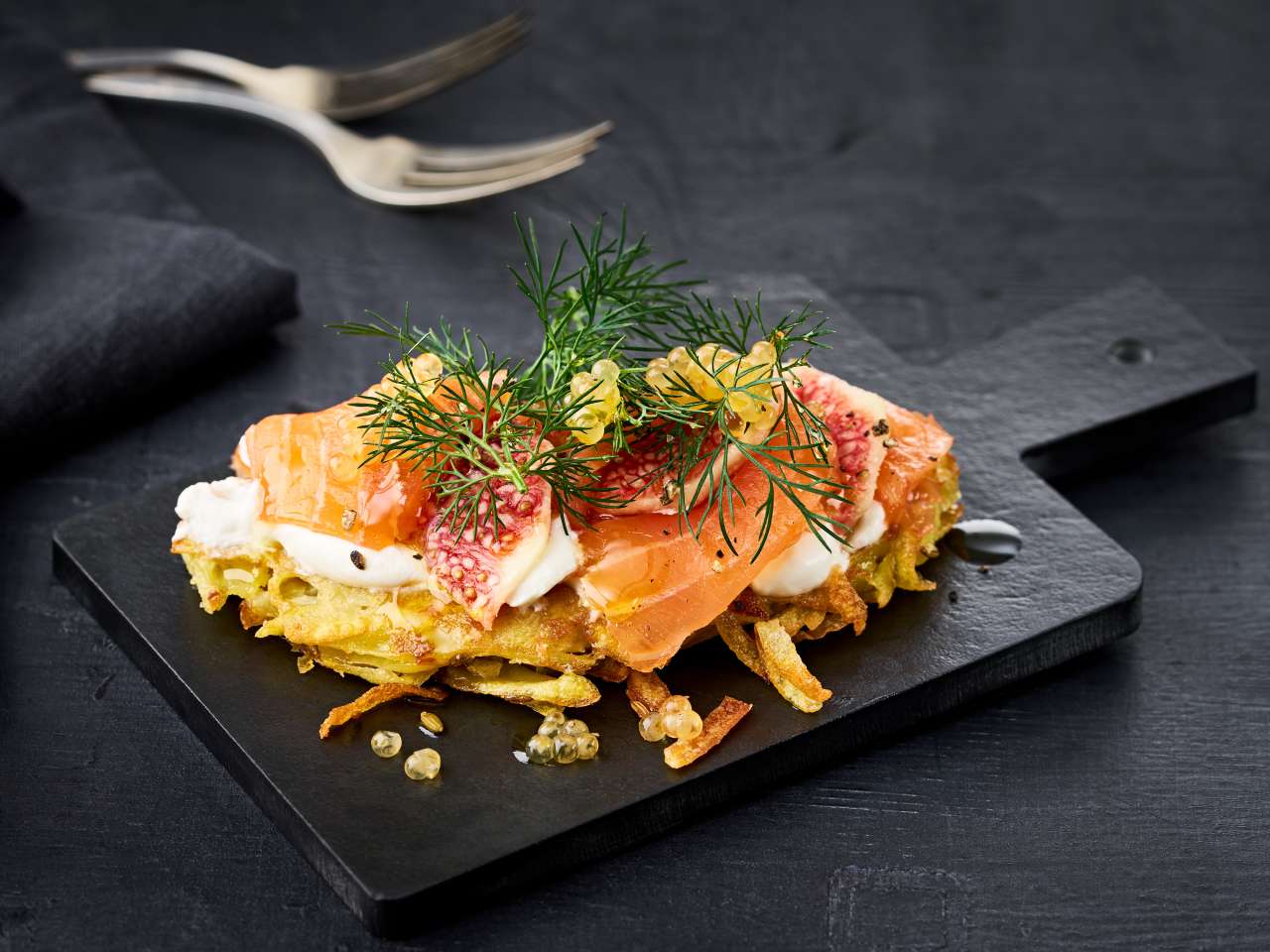 Räucherlachs auf Fenchel-Rösti 