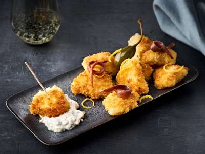 Seeteufel-Schnitzelchen mit Remoulade Seeteufel-Schnitzelchen mit Remoulade