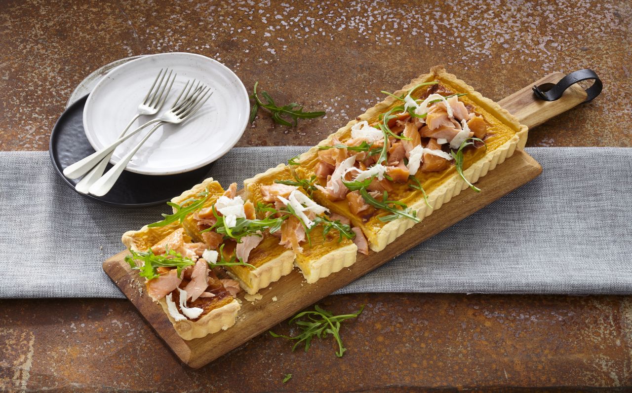 Kürbistarte mit Stremellachs Kürbistarte mit Stremellachs