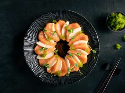 Lachs-Birnen-Sashimi Lachs-Birnen-Sashimi