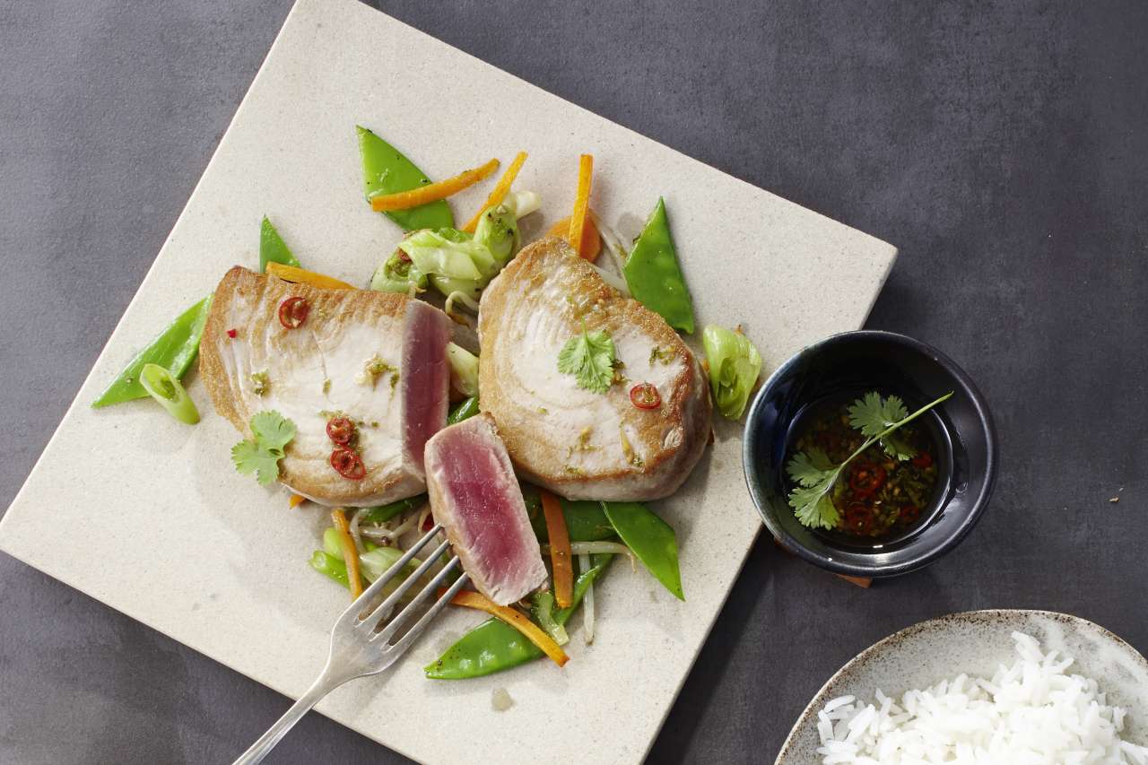 Rezept: Thunfisch mit Asia-Gemüse