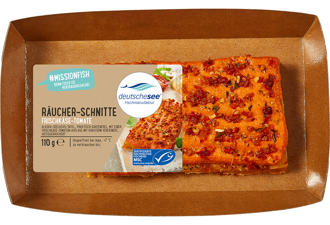 Räucherschnitte "Frischkäse-Tomate" Räucherschnitte "Frischkäse-Tomate"