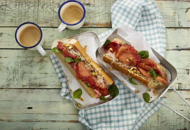 Landbaguette mit Räucherlachs
