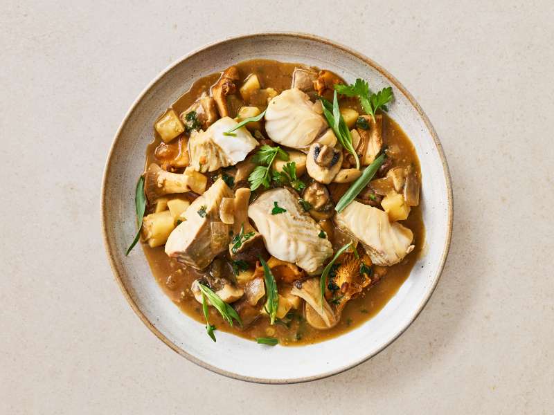 Seelachsfilet mit Miso-Pilzragout Seelachsfilet mit Miso-Pilzragout