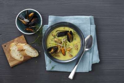 Französische Miesmuschelsuppe Französische Miesmuschelsuppe