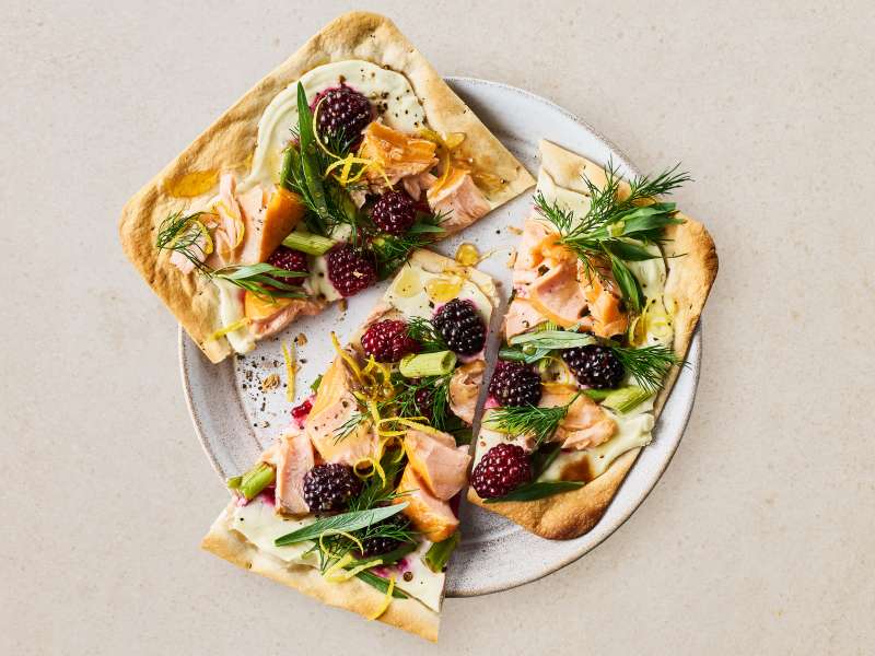 Flammkuchen mit Stremellachs