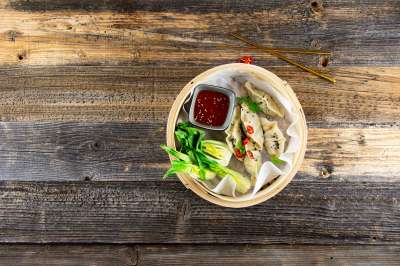 Gyoza mit Königskrabbe