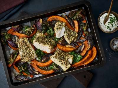 Kabeljaufilets mit Kürbiskern-Parmesankruste Kabeljaufilets mit Kürbiskern-Parmesankruste