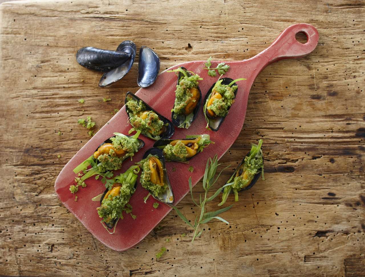 Rezept: Gratinierte Miesmuscheln