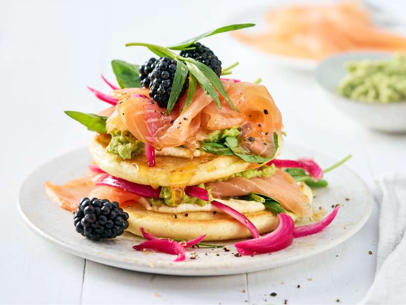 Pancakes mit Räucherlachs