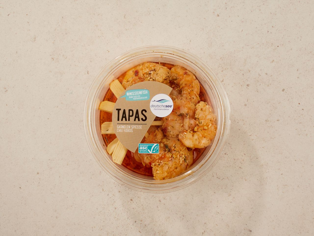 Tapas »Garnelen Spieße Chili Kokos«