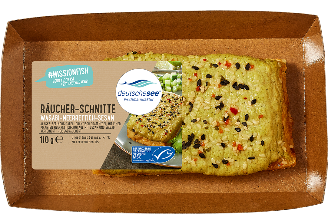 Räucherschnitte "Wasabi-Meerrettich-Sesam"