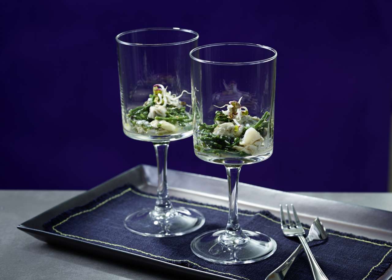 Rezept: Austern-Tatar mit Algen Rezept: Austern-Tatar mit Algen