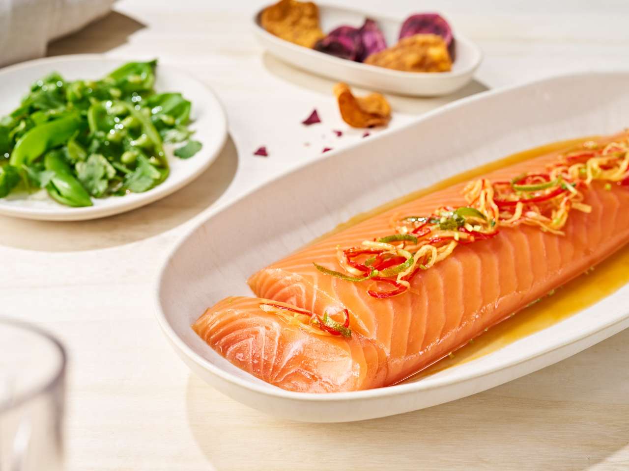 Räucherlachs mit spicy Ingwerlack