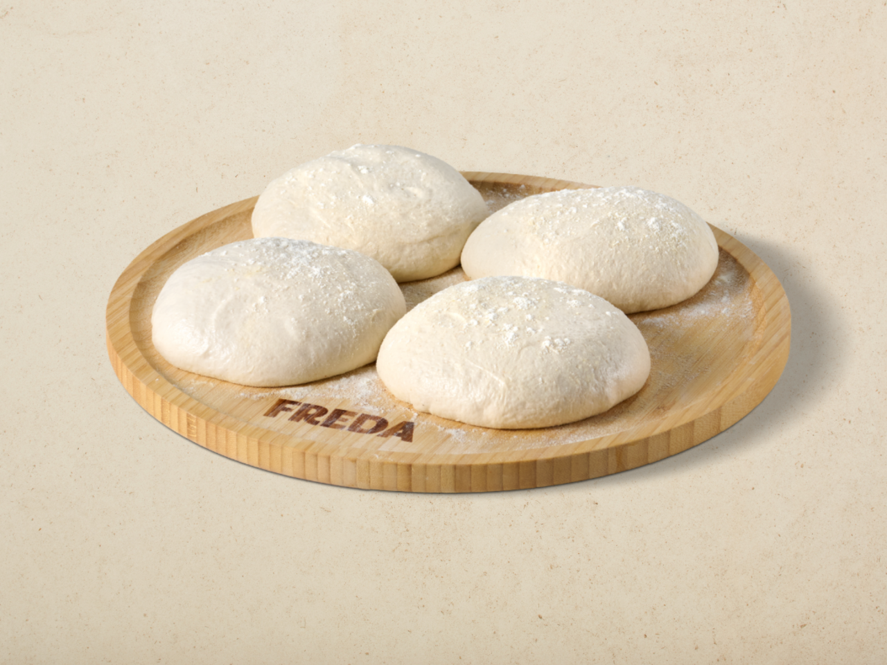 Freda Pizza-Teiglinge »Teichners« · 4 Stück · handgeformt Freda Pizza-Teiglinge »Teichners« · 4 Stück · handgeformt