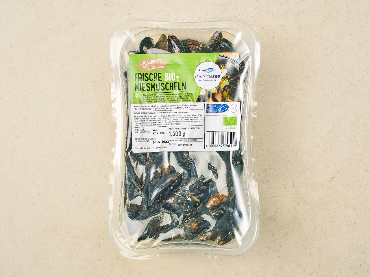 Bio-Miesmuscheln · Größe S Bio-Miesmuscheln · Größe S