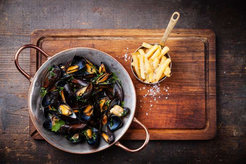 Moules Frites - Miesmuscheln belgische Art
