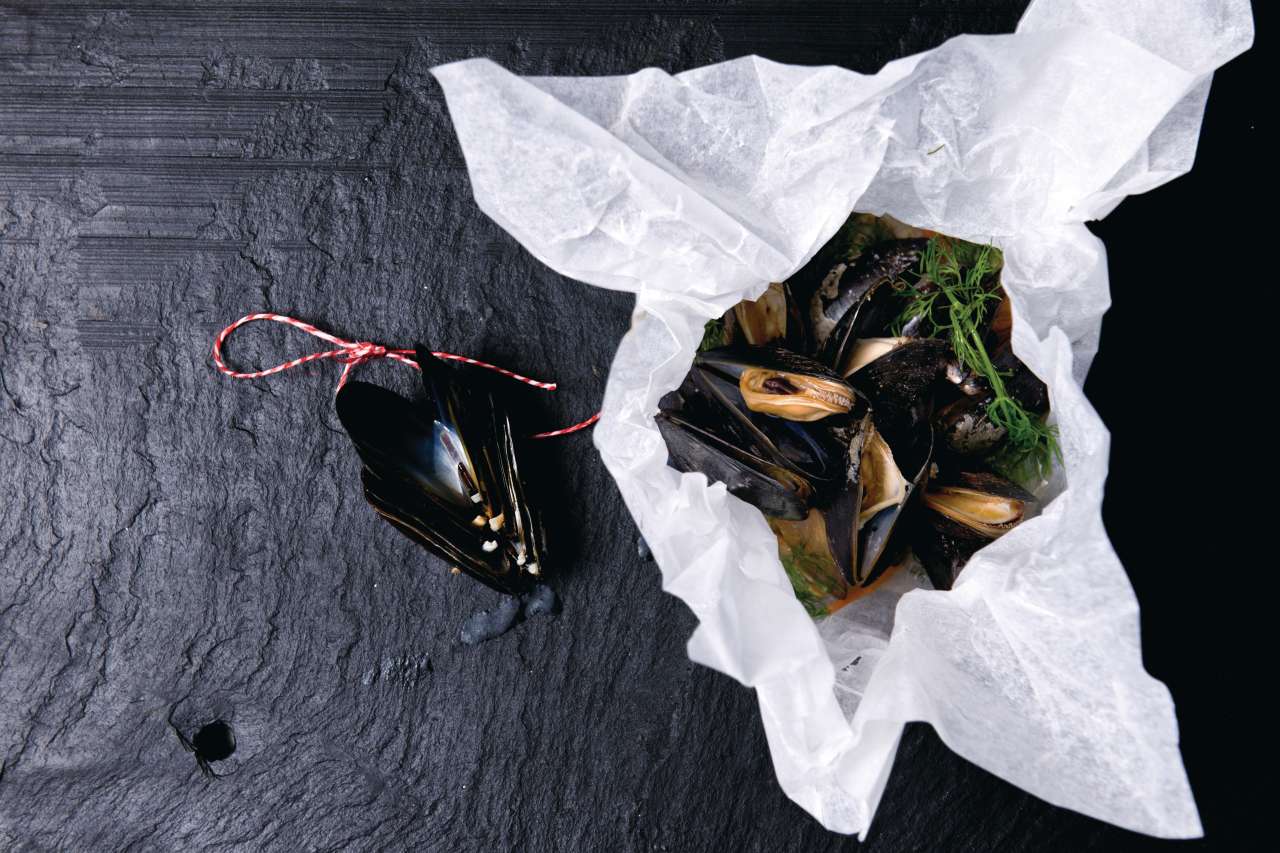 Rezept: Miesmuscheln im Pergament