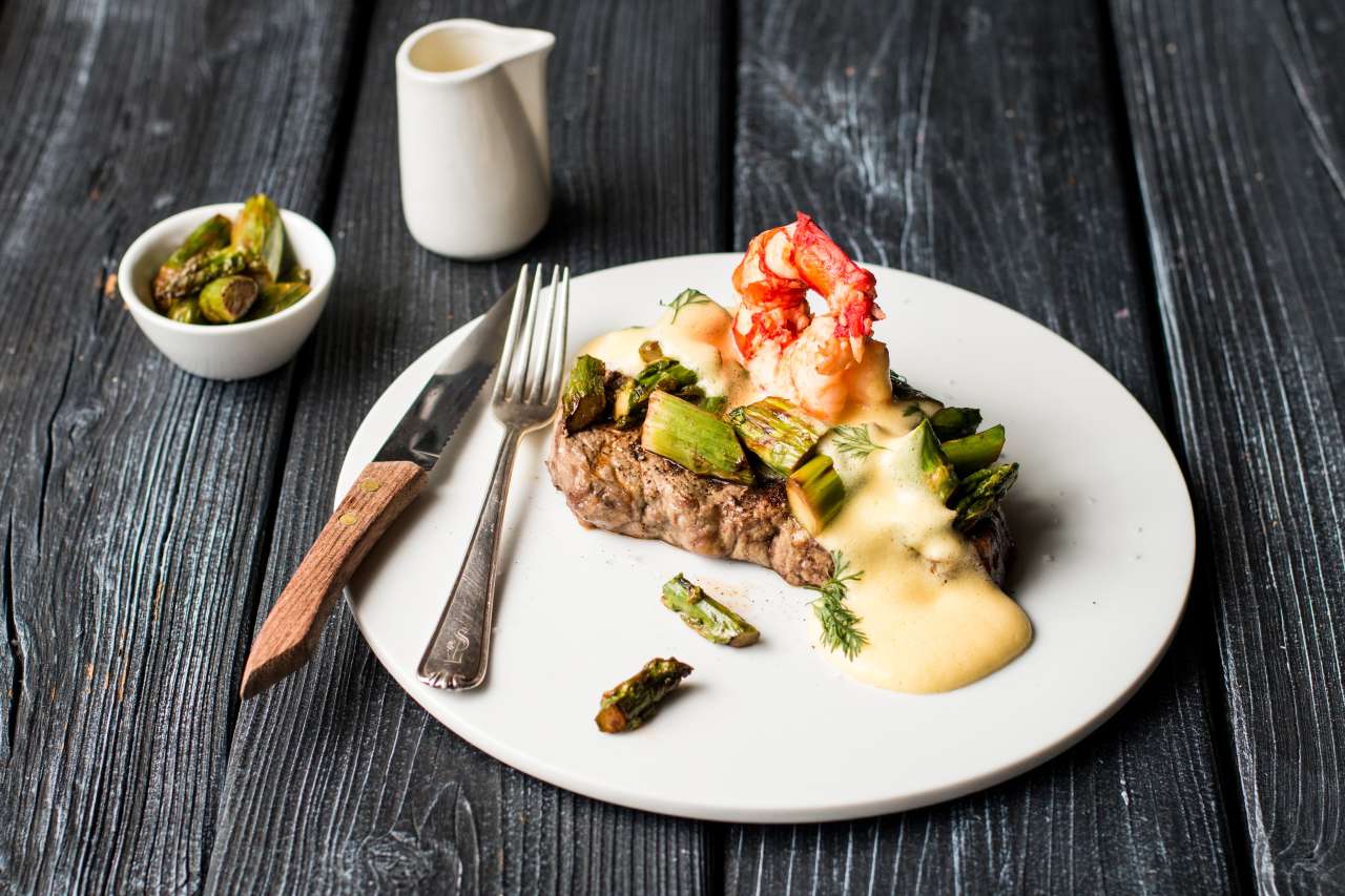 Rezept: Surf and Turf: Rote Riesengarnele de luxe