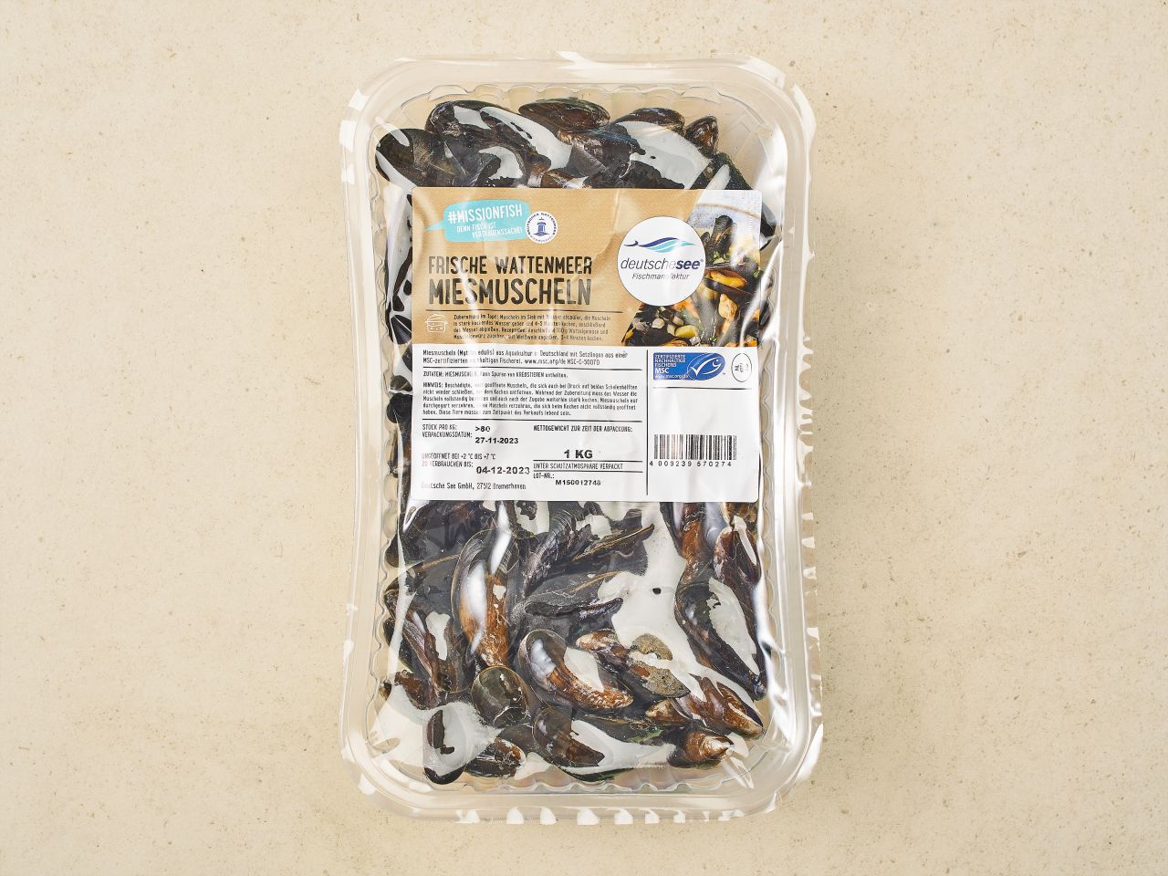 Deutsche Wattenmeer Miesmuscheln (MSC) · Größe S Deutsche Wattenmeer Miesmuscheln (MSC) · Größe S