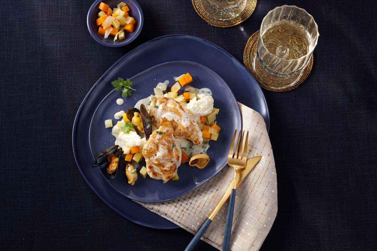 Seeteufel mit Miesmuschel-Ragout Seeteufel mit Miesmuschel-Ragout