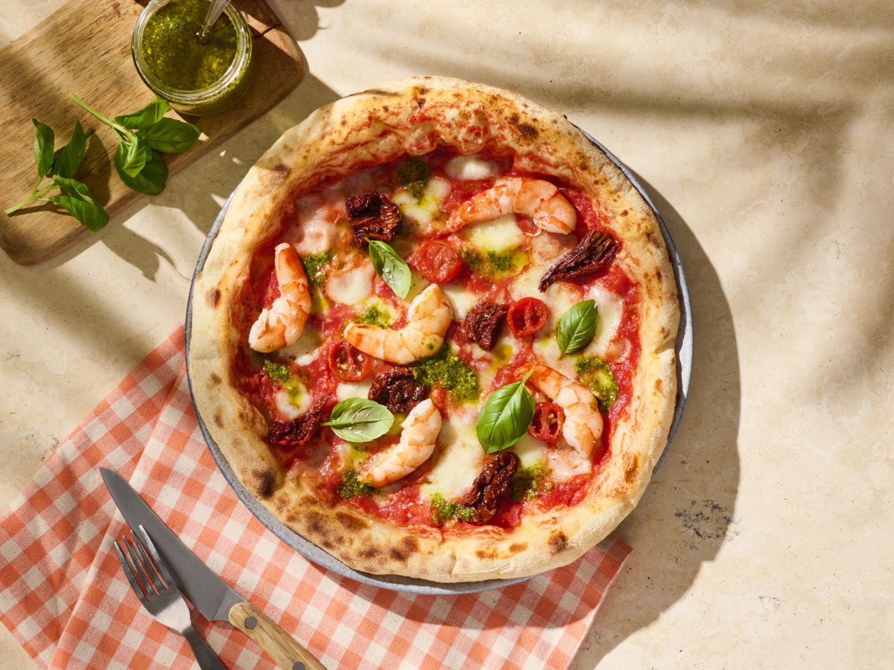 Freda Steinofen Pizza »Gambas Supreme« mit Rotgarnelen & Pinienkernen