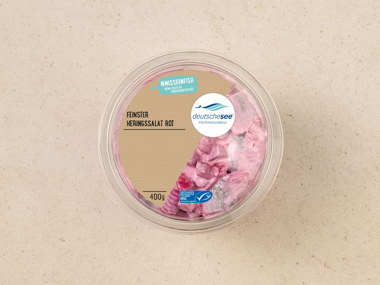 Feinster Heringssalat rot · 400g Feinster Heringssalat rot · 400g