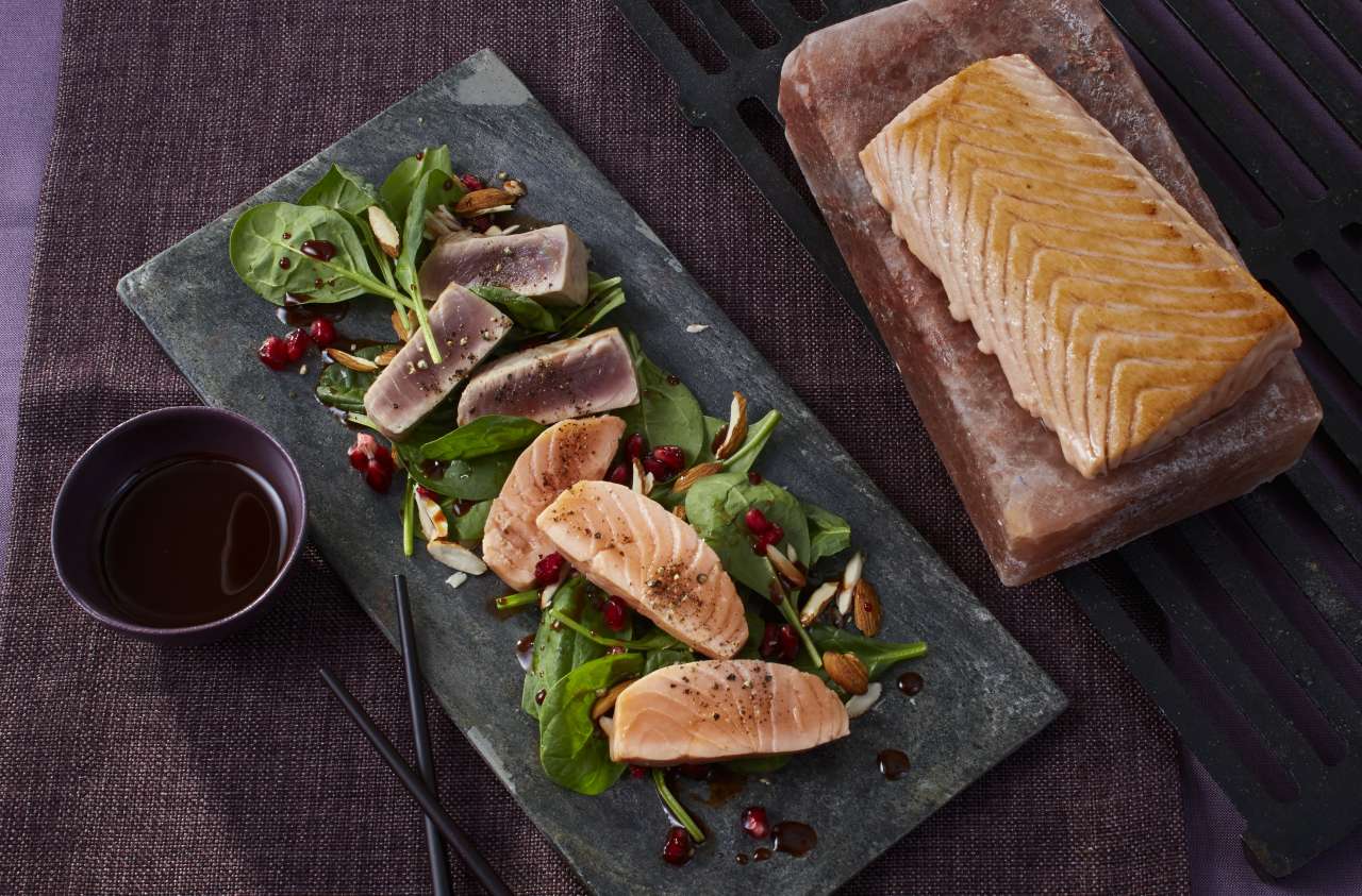 Rezept: Lachs & Thunfisch vom Salzstein Rezept: Lachs & Thunfisch vom Salzstein